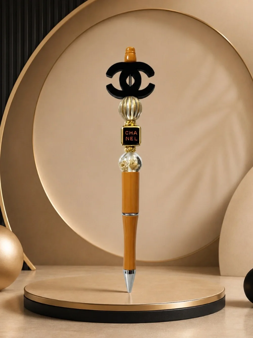 Golden Mocha Elegance Decorative Pen